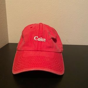 Never worn red Coke dad hat